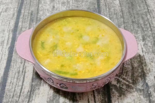 南瓜虾皮疙瘩汤 (宝宝辅食)