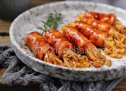 香煎培根金针菇卷