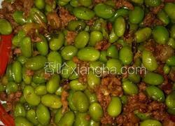 小米辣肉末炒毛豆