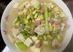 毛豆烧豆腐火腿肠