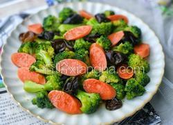 西兰花木耳炒火腿