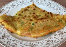 玉米胡萝卜虾米鸡蛋火腿烙饼