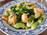 上海青炒豆腐