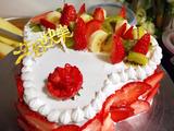 爱心草莓生日蛋糕
