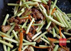 蒜苔炒肉丝的做法图解5