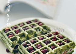 【减脂推荐】软糯拉丝的伪抹茶红豆麻薯华夫饼