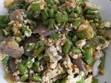肉沫鸡蛋炒洋葱豆角