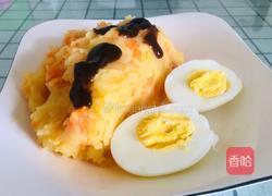 黑胡椒汁土豆胡萝卜配蒸蛋的做法图解5