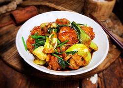 小白菜烧肉圆子