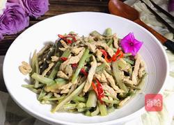 红菜苔梗炒肉的做法图解10