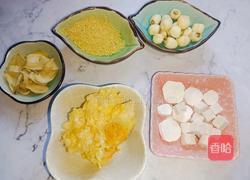 莲子山药银耳百合小米糊的做法图解1